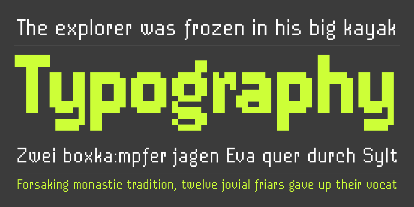 Beispiel einer Dixplay-Schriftart